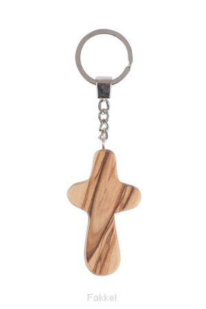 Keyring Cross Olivewood