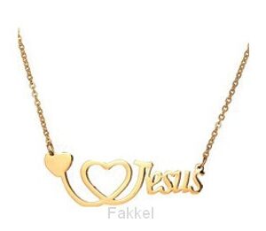 Necklace I love Jesus rose gold