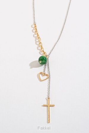 Pendant, Heart/Cross/Stone