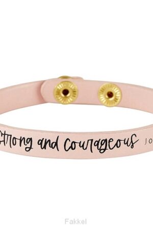 Leather Snap Bracelet Be strong & courag