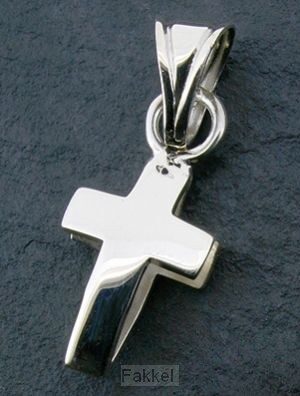 Silver pendant cross rounded