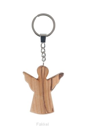 Keyring Angel Olivewood