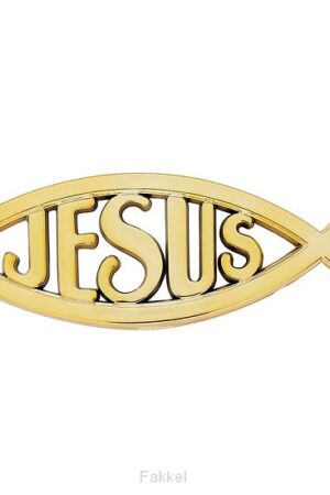 Auto emblem Ichtus Jesus Gold