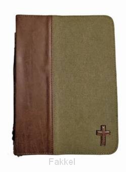 Biblecover Green Large Faux leather wash