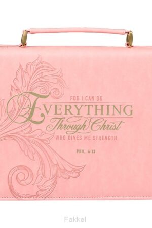 Through Christ Fluted Iris Pink faux Lea