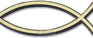 Auto embleem 13cm goud vis