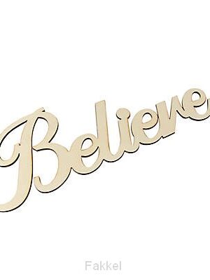 DIY unfinished cutout word Believe