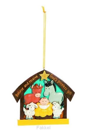 Christmas ornament stable believe and re