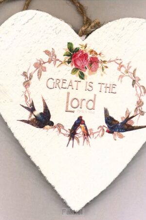 Great is the Lord (Wooden heart - 15 cm)