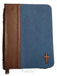 Biblecover Blue Large Faux leather washe