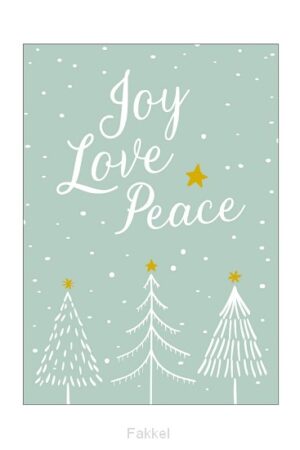 Ansichtkaart Joy Love Peace