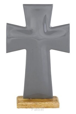 Enamel Cross Medium Grey