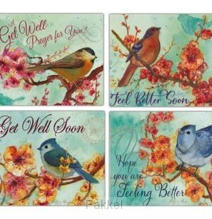 Cards Get Well Flowers & Birds (4)