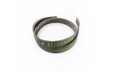 Bijzonder olijfgroen leer