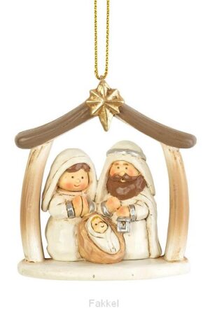 Nativity Ornament Holy family in creche