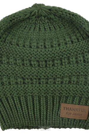 Ponytail Beanie Thankful Green