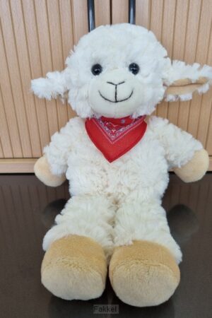 Pluche lamb with red scarf 28cm