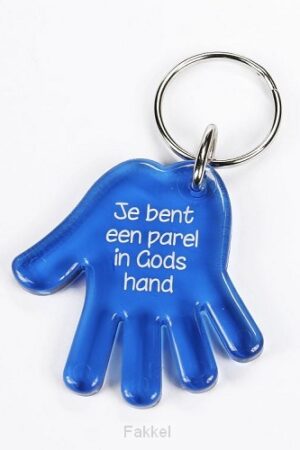 Sleutelhanger hand blauw je bent een par