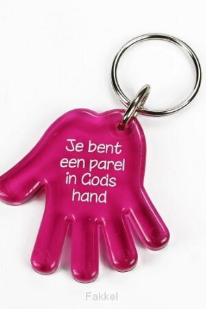 Sleutelhanger hand roze je bent een pare