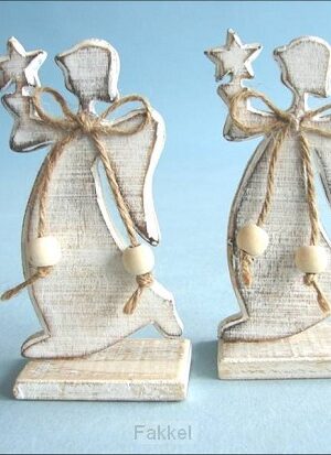 Wood Angel Set (2) 11cm