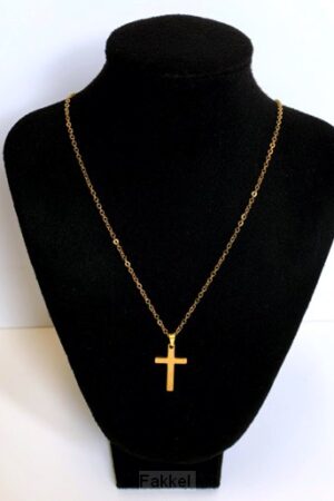 Ketting kruisje 2,5cm goud