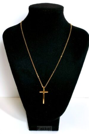 Ketting kruisje 3cm goud