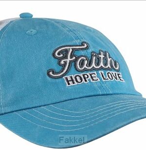Baseball Cap Faith Hope Love Blue