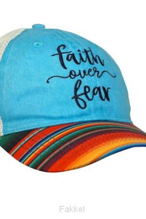 Baseball Cap Faith over fear stripes