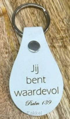 Sleutelhanger wit Jij bent waardevol