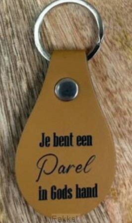 Sleutelhanger oker Je bent een parel