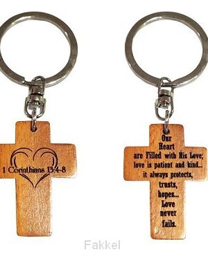 Keyring 2 sided cross cross 1 cor 13