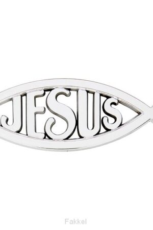 Auto emblem Ichtus Jesus Silver