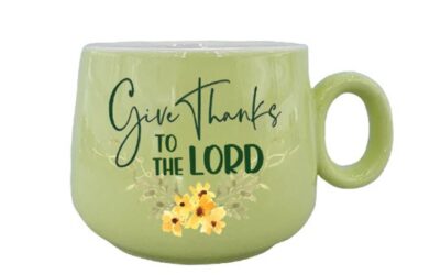 Ceramic mug give thanks to the lord