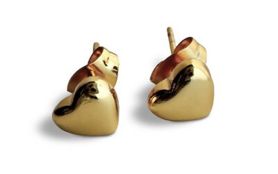Oorbel knopje hartje goud