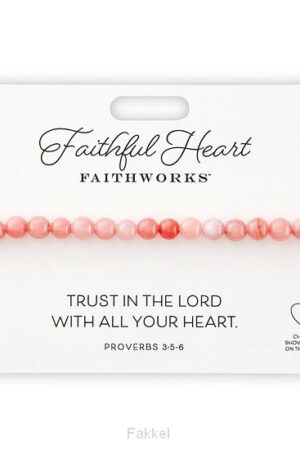 Stone bracelet faithful heart pink