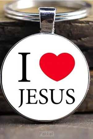 Keyring Metal/Epoxy I love Jesus