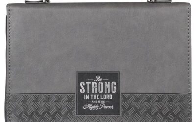 Gray Be Strong Eph. 6:10 Bible Cover Classic.