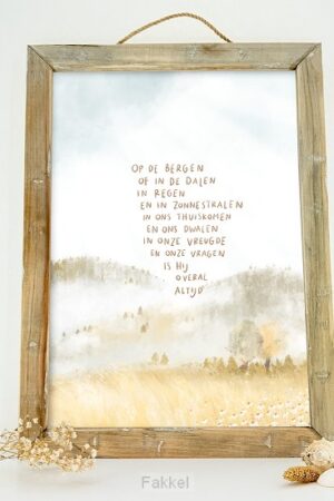 Schilderij A4 op de bergen
