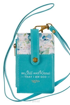Be Still and Know Floral Teal Faux Leath