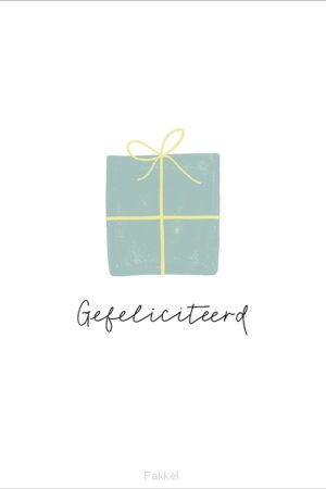 Kaart Gefeliciteerd - cadeau - groen