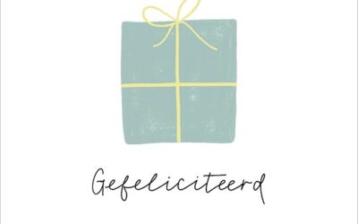 Kaart Gefeliciteerd – cadeau – groen
