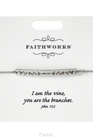 Bar Bracelet Jesus is the vine silver