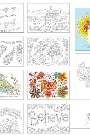 10 Images of Hope Colouring postcards