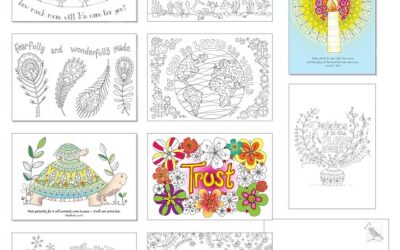 10 Images of Hope Colouring postcards