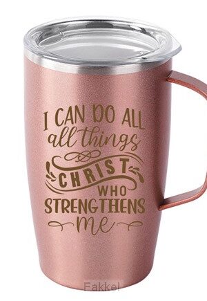 Tumbler Mug I can do all things - Rose g