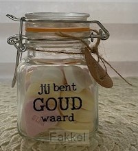 Snoeppotje hartjes Jij bent goud waard