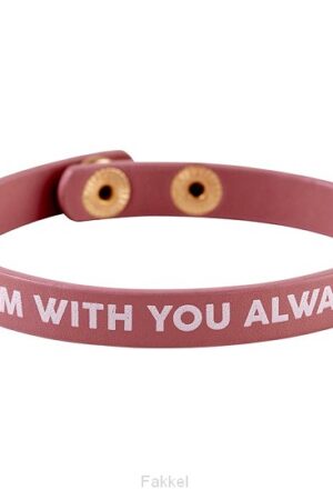Leather snap bracelet I am with you alw