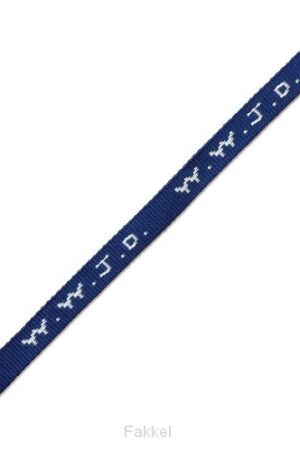 W w j d armbandje geweven lichtblauw