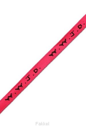 W w j d armbandje geweven neon pink