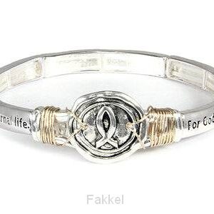 Stretch Bracelet Fish silver - For God